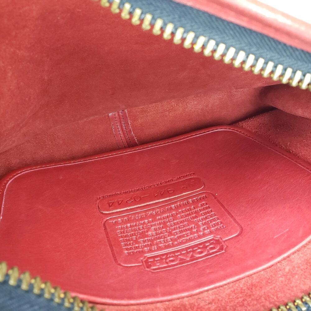 Vintage Coach NYC Bonnie Cashin Shoulder Bag Clutch 9455 RED Anchor Brass - Picture 9 of 16